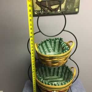 Longaberger wrought iron snowman with 2 baskets